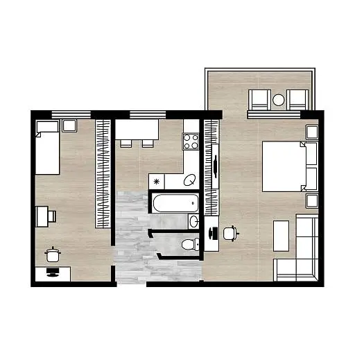 2-комн. квартира, 44,8 м², 4/5 этаж