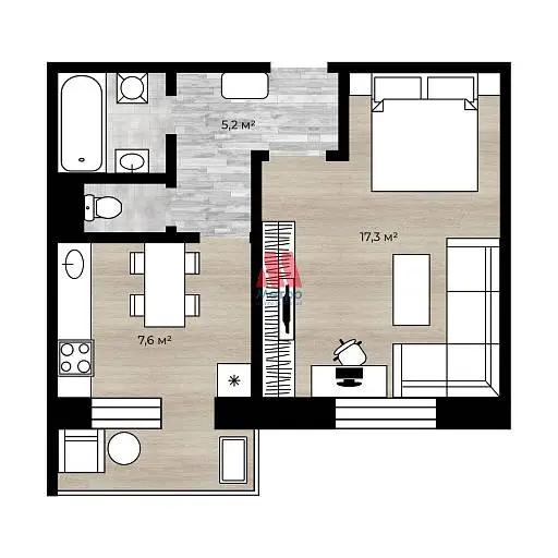 1-комн. квартира, 34 м², 10/10 этаж