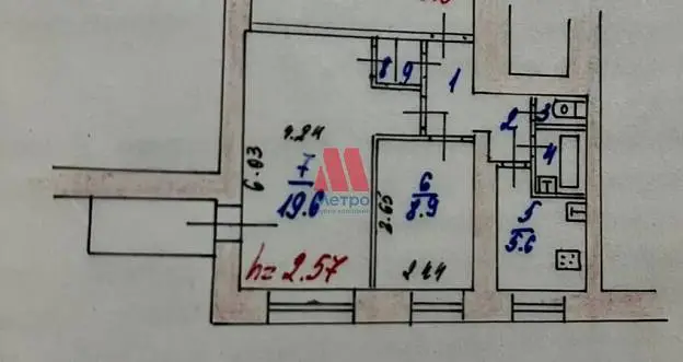 2-комн. квартира, 43,4 м², 9/9 этаж