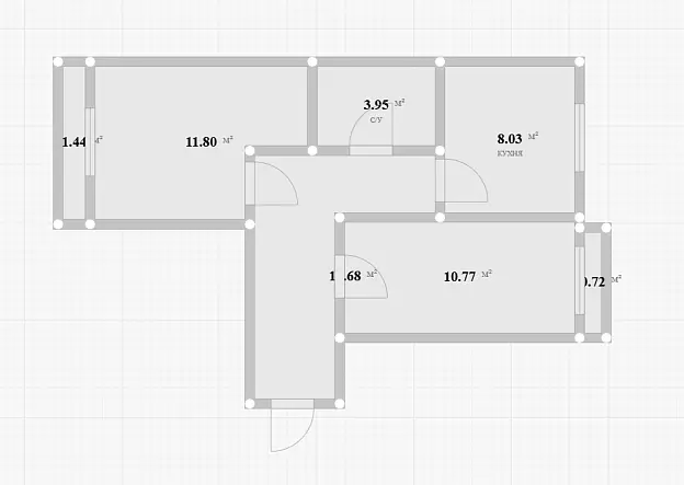 2-комн. квартира, 49,3 м², 3/9 этаж