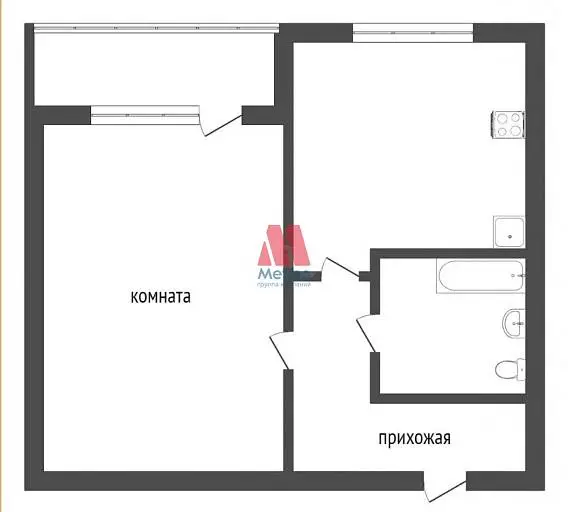 1-комн. квартира, 36 м², 1/9 этаж