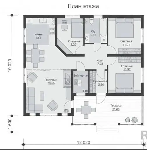 Дом, 119 м², 6 сот., 1 этаж