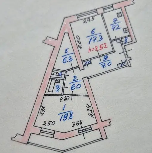 2-комн. квартира, 69,2 м², 5/10 этаж